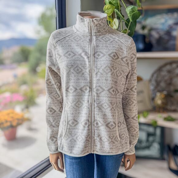 Eddie Bauer Women's Large Southwestern Aztec Full Zip Sweater/Sweatshirt, Fall - Picture 2 of 12